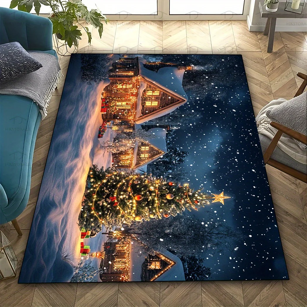 VIKAMA Christmas Snow Night Carpet Christmas Tree Snow Scene Cottage Living Room Bedroom Holiday Decorations
VIKAMA Christmas Snow Night Carpet Christmas Tree Snow Scene Cottage Living Room Bedroom Holiday Decorations