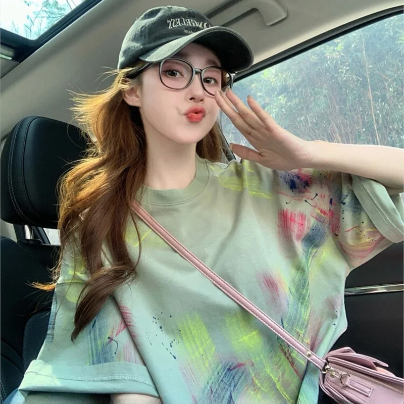 Women's Colorful Graffiti Tie-Dye Short Sleeve Shirt New Fashion Brand Design Niche Loose Top
Women's Colorful Graffiti Tie-Dye Short Sleeve Shirt New Fashion Brand Design Niche Loose Top