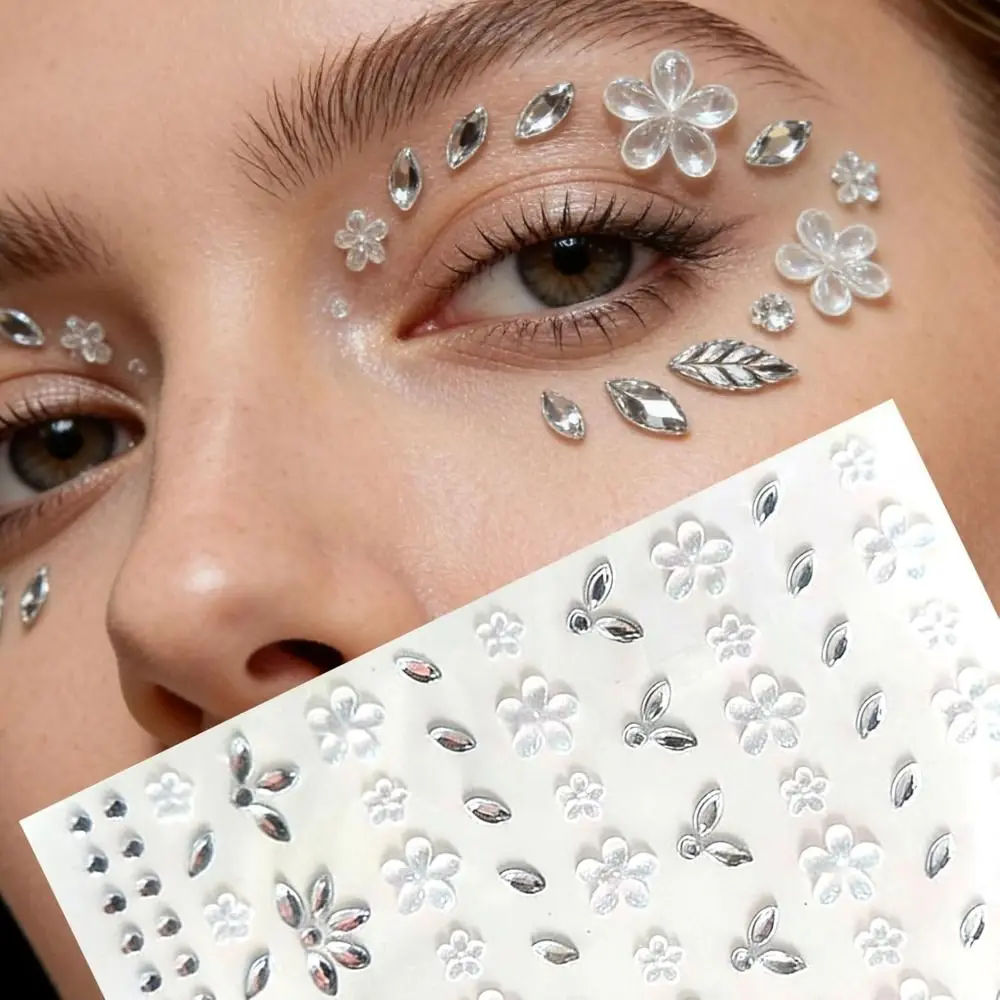 Flower Face Tattoo Sticker Pure Color Self-Adhesive Rhinestones Face Jewelry Decals Face Gems Sticker for Eyes Face Nail Body
Flower Face Tattoo Sticker Pure Color Self-Adhesive Rhinestones Face Jewelry Decals Face Gems Sticker for Eyes Face Nail Body