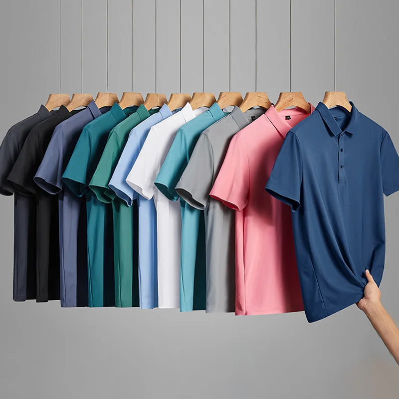 Men High End Seamless Polo Shirt Men Ice Silk Elastic Breathable Multi Color Business Polo Shirt Men Soft Lightweight Polo Shirt
Men High End Seamless Polo Shirt Men Ice Silk Elastic Breathable Multi Color Business Polo Shirt Men Soft Lightweight Polo Shirt