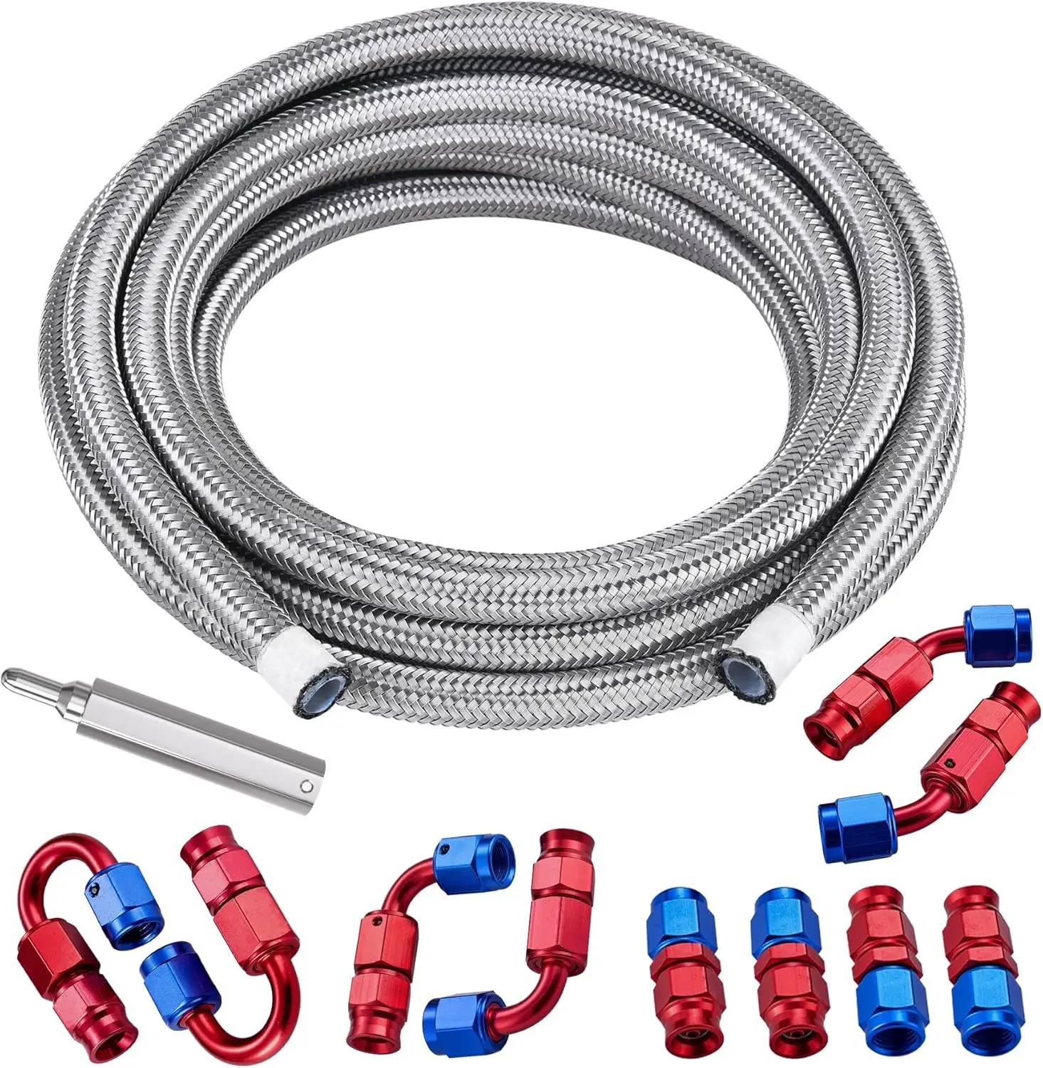 3AN PTFE Fuel Line Kit 20FT, Stainless Steel Braided Hose for High Temp & Pressure Applications
3AN PTFE Fuel Line Kit 20FT, Stainless Steel Braided Hose for High Temp & Pressure Applications
