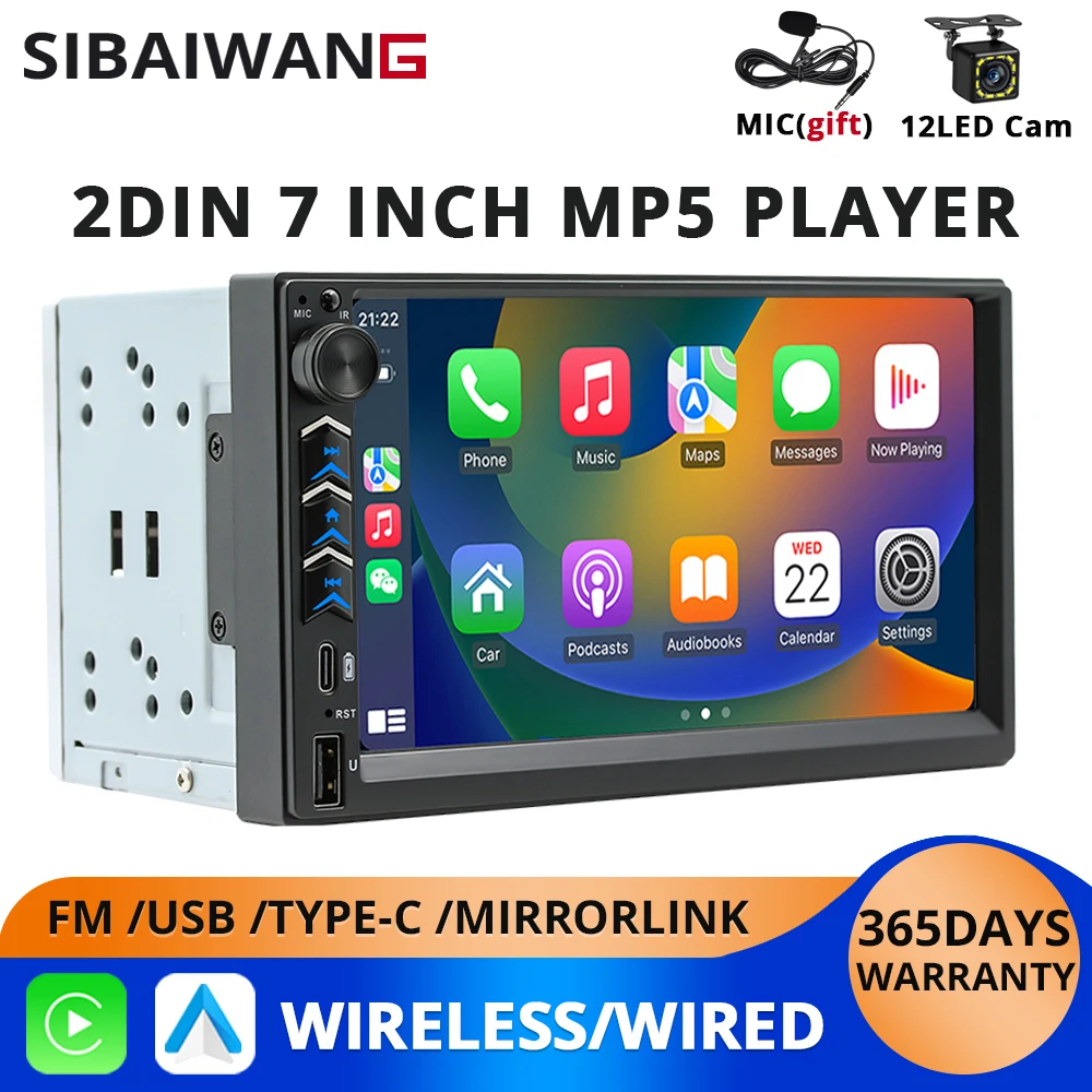 7Inch Double 2 Din Car Stereo Universal Wireless CarPlay Android Auto Car Radio Automotive Multimedia Player FM Mirror Link USB
7Inch Double 2 Din Car Stereo Universal Wireless CarPlay Android Auto Car Radio Automotive Multimedia Player FM Mirror Link USB