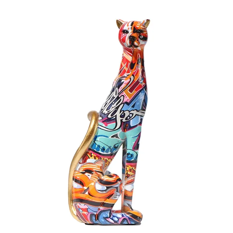 24CM Graffiti Color Leopard Statue Resin Cheetah Sculpture Modern Art Decor Ornaments Gift for Home Living Room Office Bar
24CM Graffiti Color Leopard Statue Resin Cheetah Sculpture Modern Art Decor Ornaments Gift for Home Living Room Office Bar