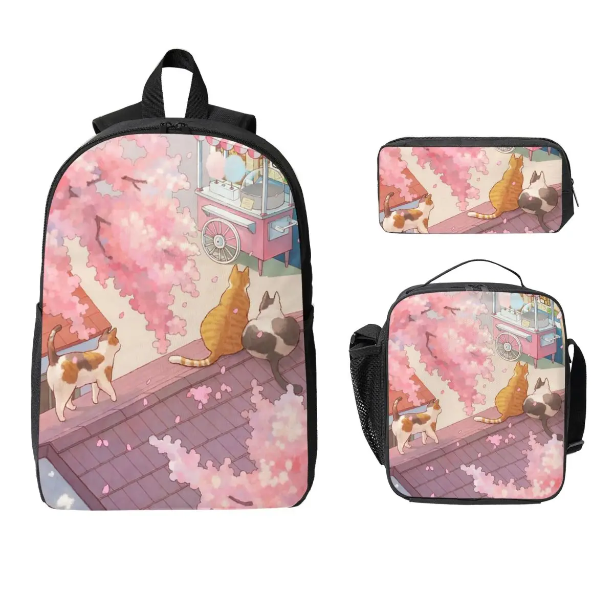 The Cute Cats Pink Cherry Blossom Cartoon Backpack Student Boys Girls BookBag School Bag 3ps Insulated Lunch Bag Pencil Case
The Cute Cats Pink Cherry Blossom Cartoon Backpack Student Boys Girls BookBag School Bag 3ps Insulated Lunch Bag Pencil Case