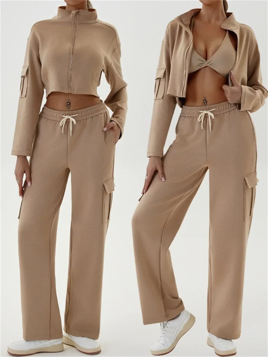 Autumn/Winter New Women's Yoga Set Tracksuit Long Sleeve Zipper Hooded Coat Sport Drawstring High Waist Sweatpants Two Piece Set
Autumn/Winter New Women's Yoga Set Tracksuit Long Sleeve Zipper Hooded Coat Sport Drawstring High Waist Sweatpants Two Piece Set
