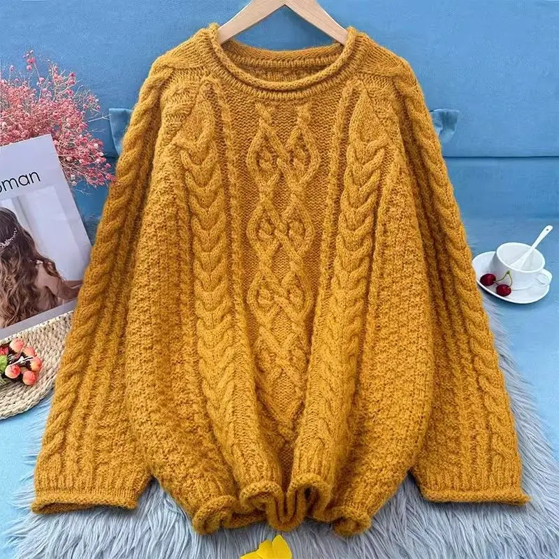 Casual Loose Knitting Pullover Sweater For Women Round Neck Long Sleeve Office Lady Tops 2025 Autumn New
Casual Loose Knitting Pullover Sweater For Women Round Neck Long Sleeve Office Lady Tops 2025 Autumn New