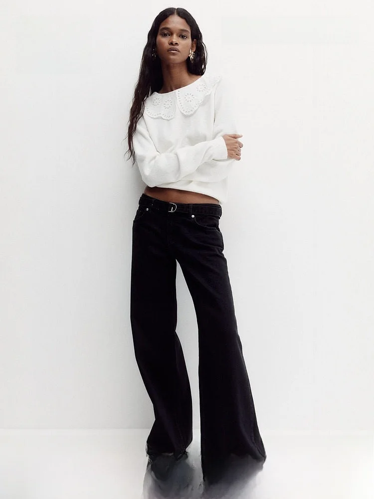High Waist Wide Leg Jeans Women's Casual Style Cotton Blend Stretchy Slim Fit High Waist H&M Denim Pants 1316805
High Waist Wide Leg Jeans Women's Casual Style Cotton Blend Stretchy Slim Fit High Waist H&M Denim Pants 1316805