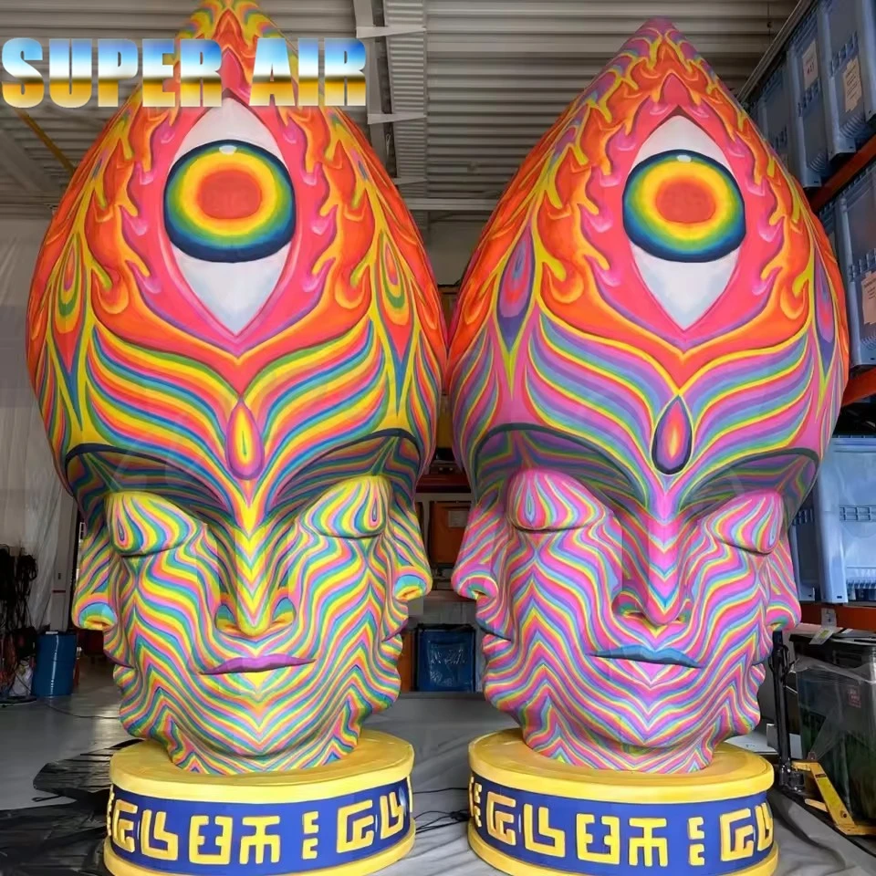 Giant Psychedelic Inflatable Alien Head Sculpture with Trippy Rainbow Print for Art Installation
Giant Psychedelic Inflatable Alien Head Sculpture with Trippy Rainbow Print for Art Installation