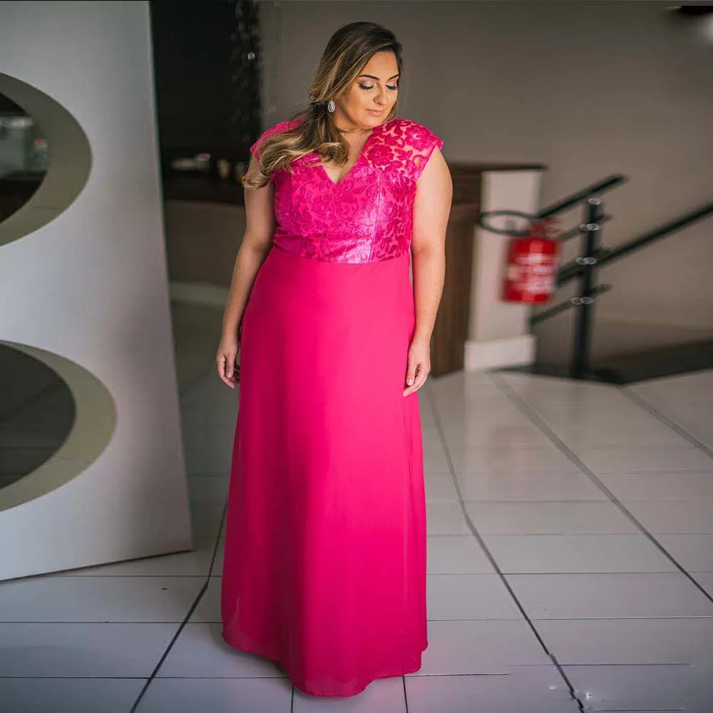 Hot Pink Mother of the Bride Dresses 2022 V Neck Plus Size Lace Chiffon Wedding Guest Dress Floor Length Evening Party Gowns
Hot Pink Mother of the Bride Dresses 2022 V Neck Plus Size Lace Chiffon Wedding Guest Dress Floor Length Evening Party Gowns