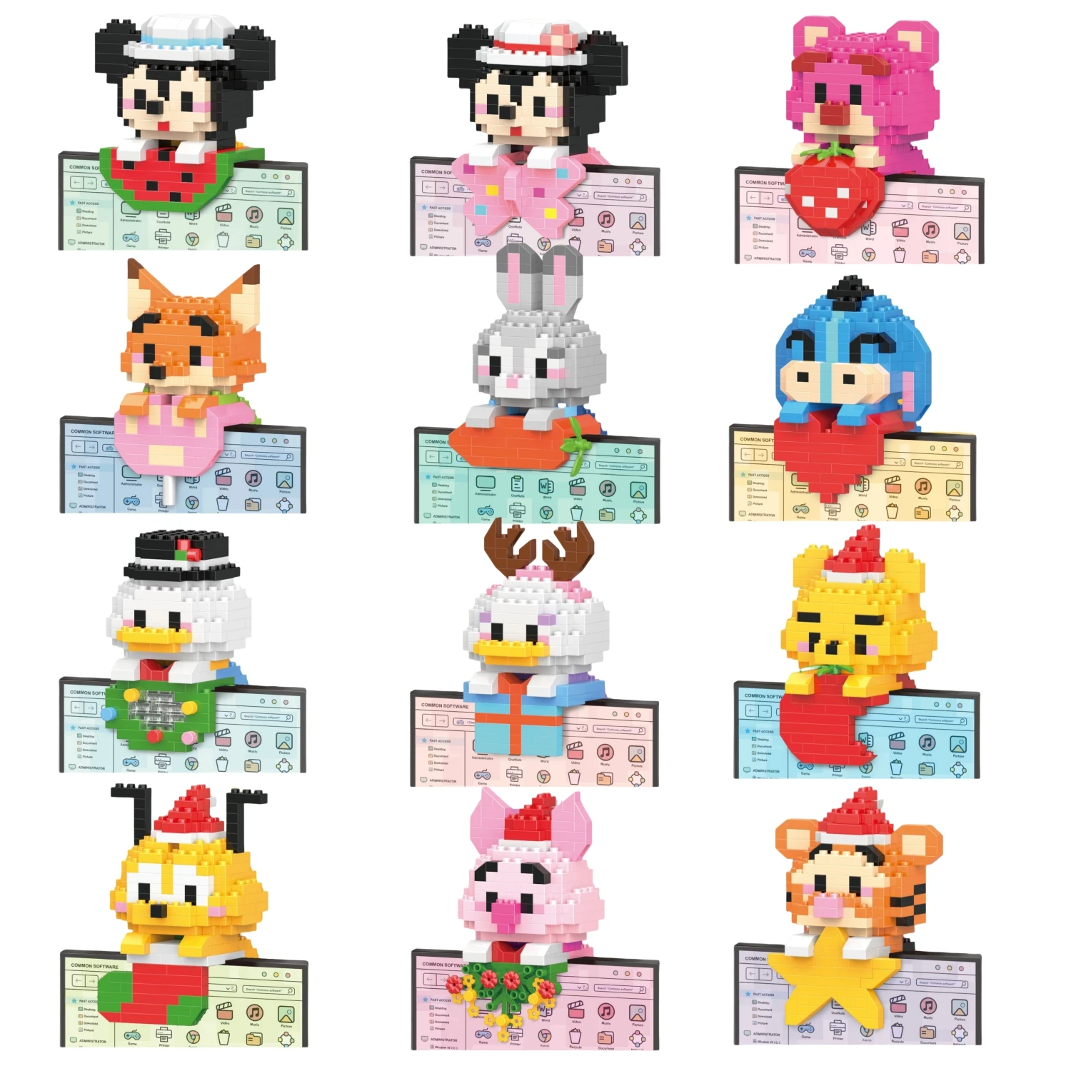 Mickey Mouse, Duck, Winnie the Pooh, and Nickelodeon luxury building blocks and toy building block pendants
Mickey Mouse, Duck, Winnie the Pooh, and Nickelodeon luxury building blocks and toy building block pendants
