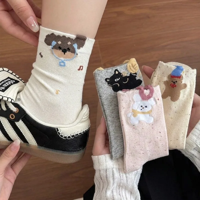 Cute Animal Embroidered Cotton Crew Socks Women,Soft Breathable Casual Socks,Cartoon Bear Dog Design,Daily Wear Streetwear Socks
Cute Animal Embroidered Cotton Crew Socks Women,Soft Breathable Casual Socks,Cartoon Bear Dog Design,Daily Wear Streetwear Socks