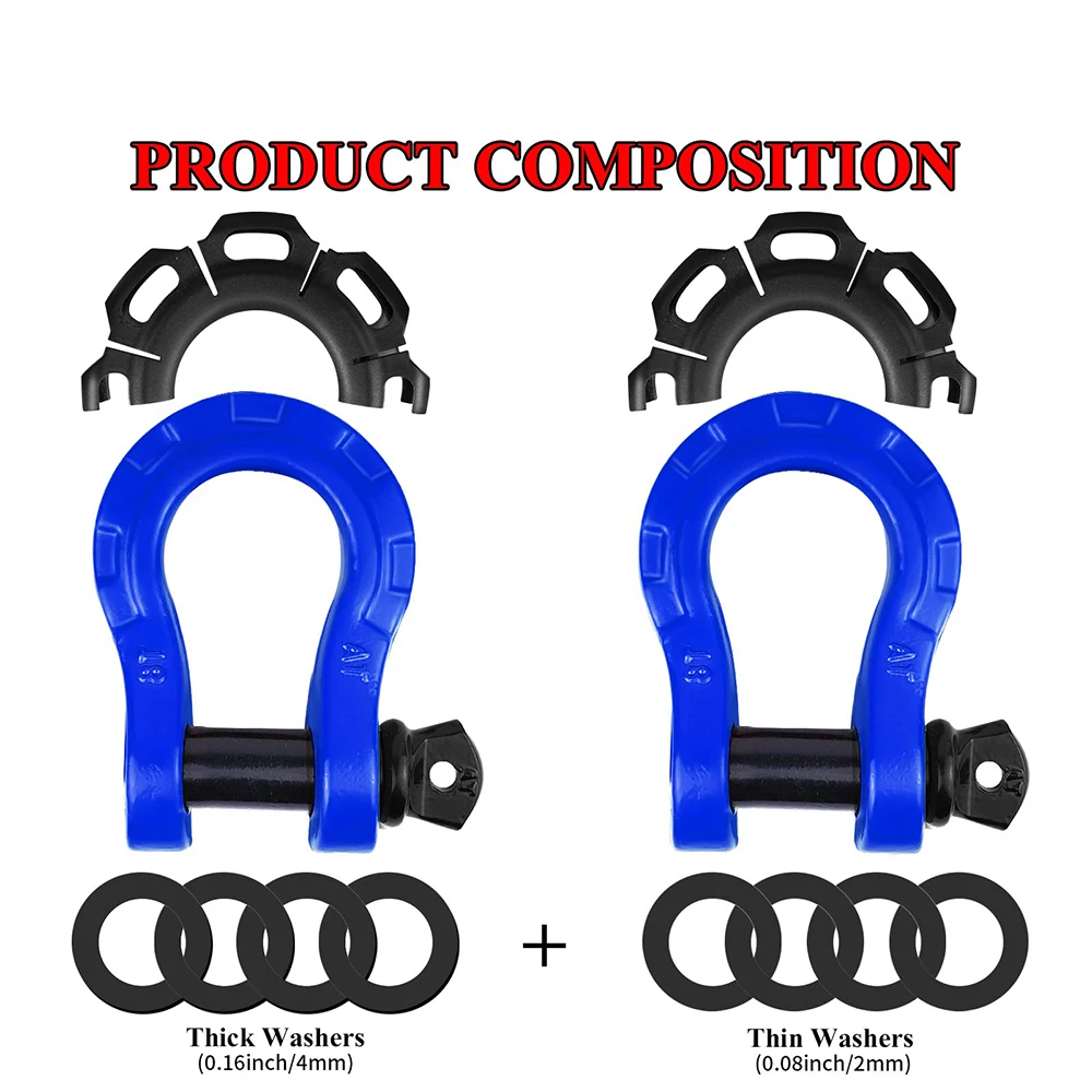 D Ring Shackles Heavy Duty 8T Capacity D Shackle with 7/8" Screw Pin for Tow Strap Winch Off Road Accessory Vehicle Recovery
D Ring Shackles Heavy Duty 8T Capacity D Shackle with 7/8" Screw Pin for Tow Strap Winch Off Road Accessory Vehicle Recovery