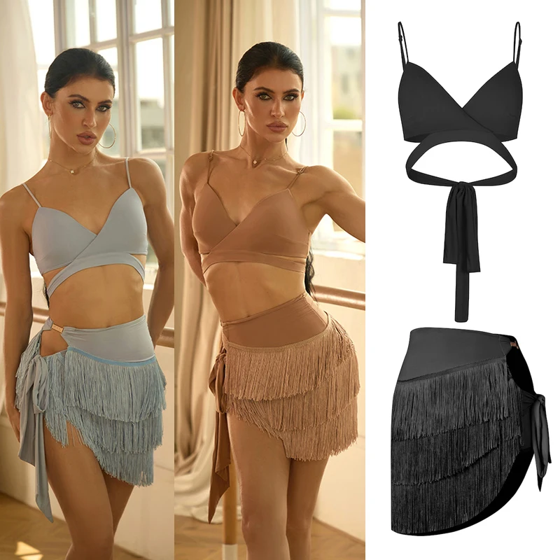 2026 ZYM Latin Dance Clothes New Women Black Cross Straps Tops Fringes Skirt Rumba Tango Performance Competition Dress DNV27169
2026 ZYM Latin Dance Clothes New Women Black Cross Straps Tops Fringes Skirt Rumba Tango Performance Competition Dress DNV27169