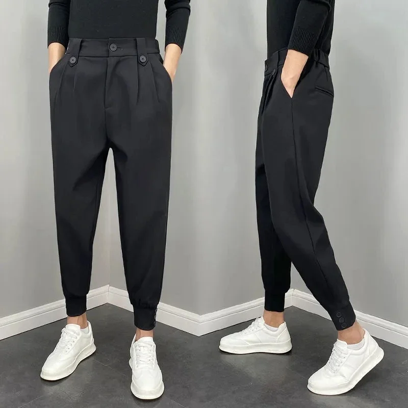 Spring Summer New Men Casual Suit Pants Korean Slim Harem Pants Wild Vintage Loose Solid Fashion Blazer Trousers Men's Clothing
Spring Summer New Men Casual Suit Pants Korean Slim Harem Pants Wild Vintage Loose Solid Fashion Blazer Trousers Men's Clothing