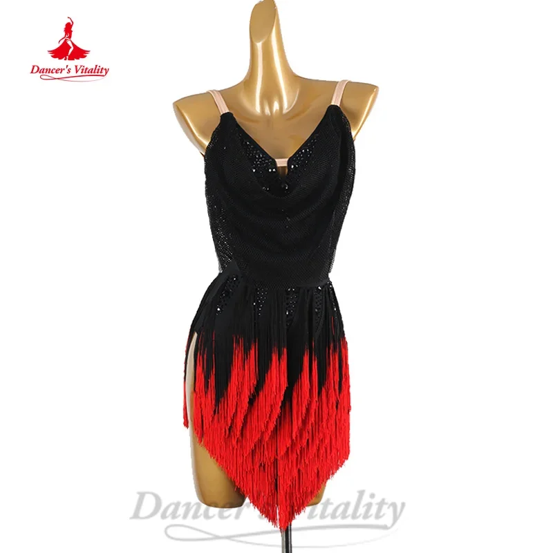 Latin Dance Professional Performance Clothing Customized Sexy Backless Gradient Tassel Dress Tango Chacha Competition Dresses
Latin Dance Professional Performance Clothing Customized Sexy Backless Gradient Tassel Dress Tango Chacha Competition Dresses