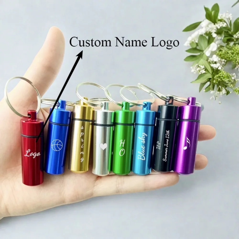 Custom Logo Name Portable Medicine Bottle Metal Mini Pendant Keychain Hanging Bottle Seal Up Waterproof Container Keyring Gift
Custom Logo Name Portable Medicine Bottle Metal Mini Pendant Keychain Hanging Bottle Seal Up Waterproof Container Keyring Gift