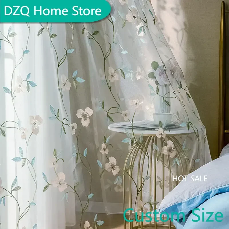Pastoral Embroidered Tulle Window Curtains for Living Room, Floral Voile, Sheer Curtain for Bedroom, Kitchen Blinds Drapes, Cust
Pastoral Embroidered Tulle Window Curtains for Living Room, Floral Voile, Sheer Curtain for Bedroom, Kitchen Blinds Drapes, Cust