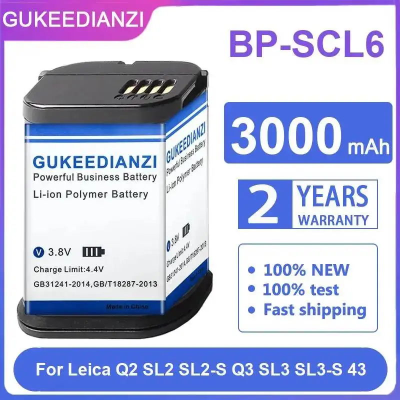 3000mAh For Leica Q2 SL2 SL2-S Q3 SL3 SL3-S 43 High Compatibility BP-SCL6 Camera Battery
3000mAh For Leica Q2 SL2 SL2-S Q3 SL3 SL3-S 43 High Compatibility BP-SCL6 Camera Battery