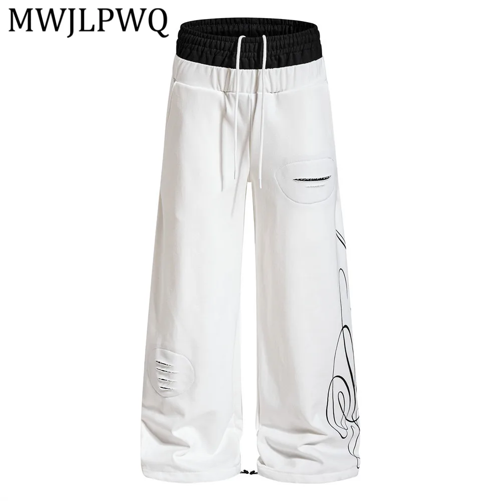 MWJLPWQ Double Waistband Floral Print Loose Straight-Leg Sweatpants For Men Trendy Ripped Patched Casual Wide-Leg Trousers 16700
MWJLPWQ Double Waistband Floral Print Loose Straight-Leg Sweatpants For Men Trendy Ripped Patched Casual Wide-Leg Trousers 16700