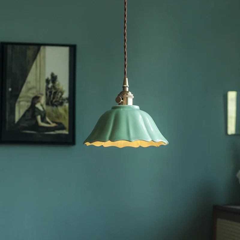 Nordic Blue/green Flower Shape Ceramic LED Pendant Light Moden Creative Living Room Bedroom Kitchen Restaurant E27 Hanging Lamp
Nordic Blue/green Flower Shape Ceramic LED Pendant Light Moden Creative Living Room Bedroom Kitchen Restaurant E27 Hanging Lamp