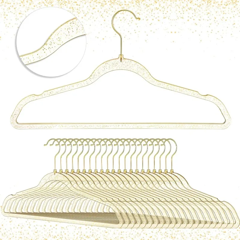 50 Pcs Clear Acrylic Hangers Plastic Glitter Coat Hanger Durable Nonslip Suit Heavy Duty Clothes Hangers Lightweight
50 Pcs Clear Acrylic Hangers Plastic Glitter Coat Hanger Durable Nonslip Suit Heavy Duty Clothes Hangers Lightweight