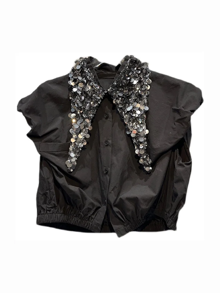 DEAT Fashion Sequins Turn-down Collar Shirt For Women Single Breasted Sleeveless Short Blouse 2023 Autumn Female New 11XX4890
DEAT Fashion Sequins Turn-down Collar Shirt For Women Single Breasted Sleeveless Short Blouse 2023 Autumn Female New 11XX4890