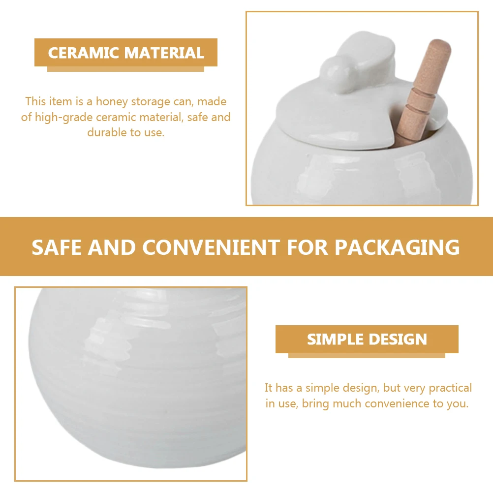 Ceramic Wood Spoon Kitchen Honey Pot Dispenser Food Storage Container Dry Tea Canister Safe Packaging Compact
Ceramic Wood Spoon Kitchen Honey Pot Dispenser Food Storage Container Dry Tea Canister Safe Packaging Compact
