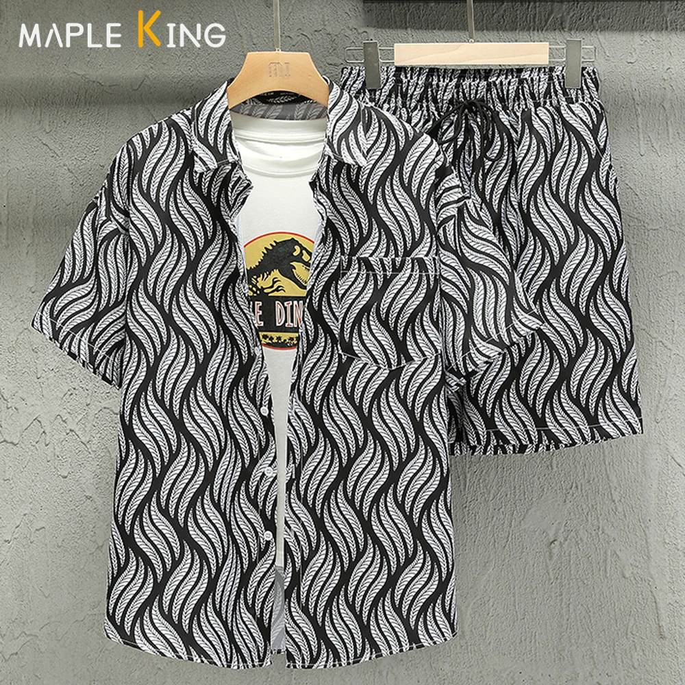 New In Men's Sets Vintage Shirt and Shorts Wave Print Korean Short Sleeve Hawaiian Shirt Top Pants Suits for Men Summer Outfit
New In Men's Sets Vintage Shirt and Shorts Wave Print Korean Short Sleeve Hawaiian Shirt Top Pants Suits for Men Summer Outfit