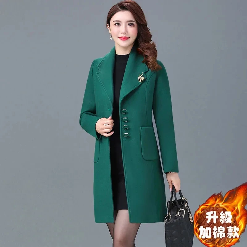 Autumn Winter Thick Women Woolen Coat 5XL Middle Aged Mother Elegant Suit Collar Outwear High End Blazer Jacket Wool Windbreaker
Autumn Winter Thick Women Woolen Coat 5XL Middle Aged Mother Elegant Suit Collar Outwear High End Blazer Jacket Wool Windbreaker