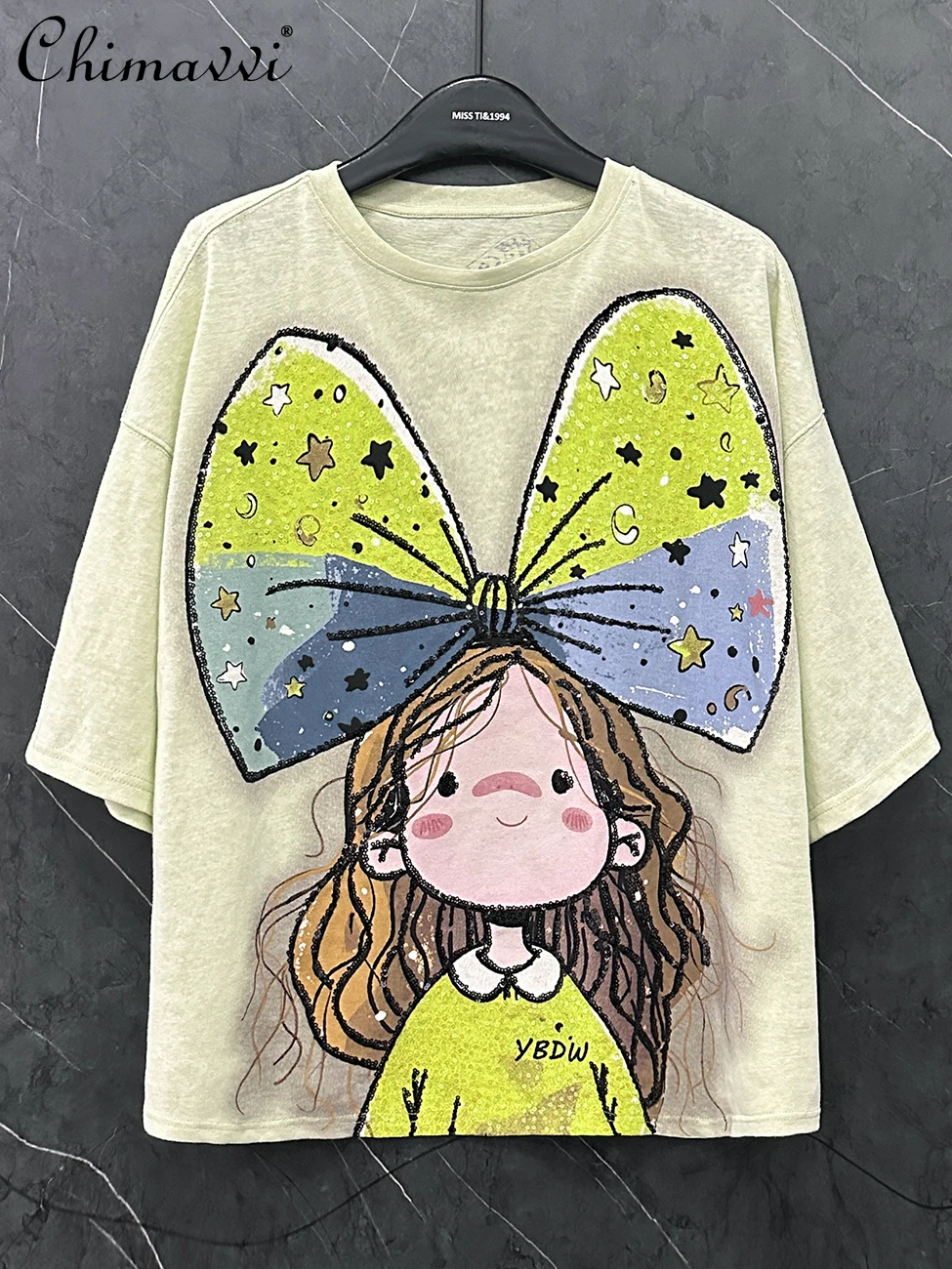 2025 Summer Clothes New Fashion Cartoon Bow Little Girl Short-sleeved T-shirt Women's Sweet Cool Loose Casual Pullover Tee Tops
2025 Summer Clothes New Fashion Cartoon Bow Little Girl Short-sleeved T-shirt Women's Sweet Cool Loose Casual Pullover Tee Tops