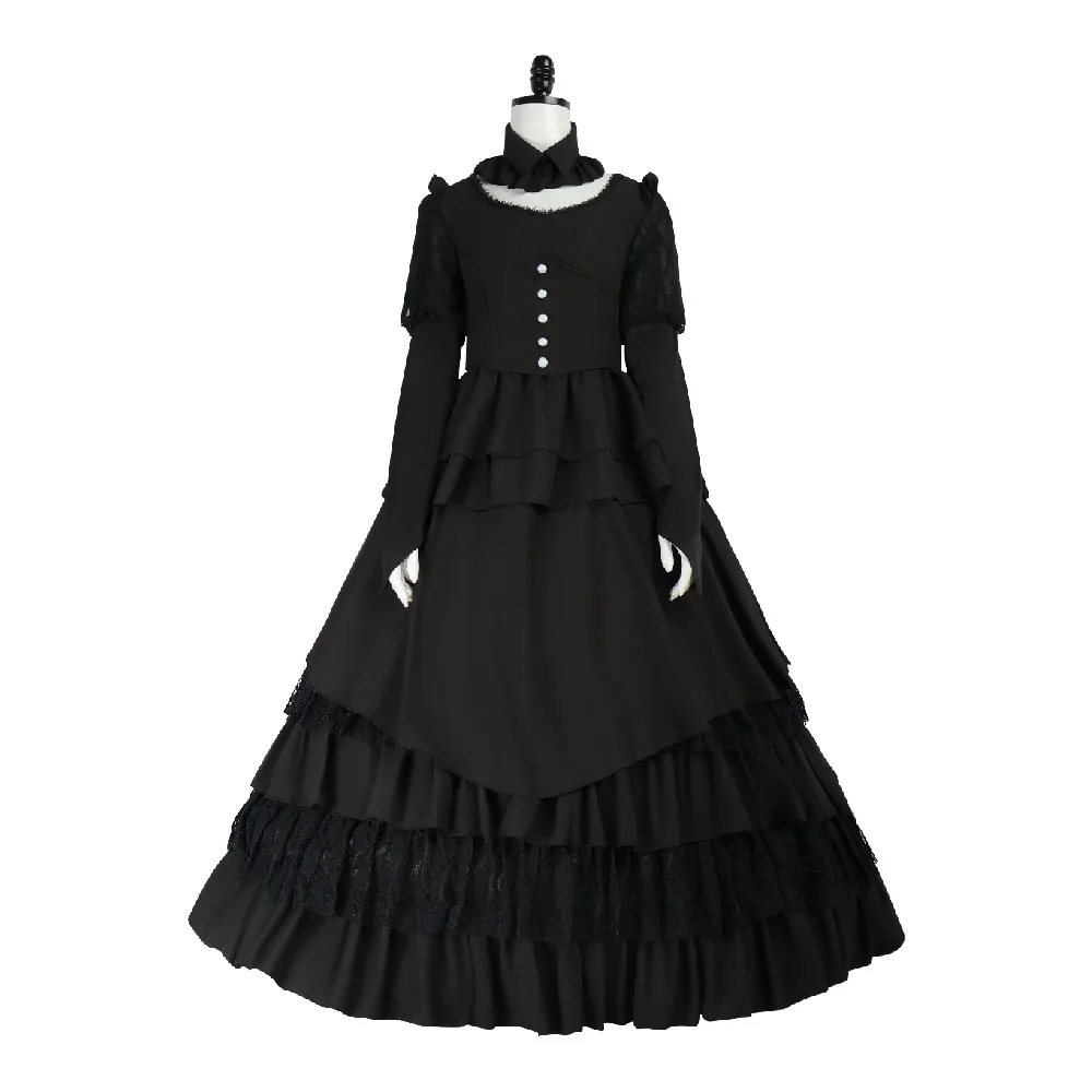 Средневековый готический костюм для косплея, женское черное платье для ролевых игр на Хэллоуин
Средневековый готический костюм для косплея, женское черное платье для ролевых игр на Хэллоуин