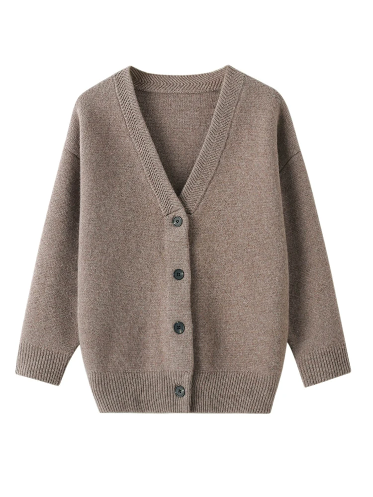 2025 New Chic Women's V-Neck Cardigan Solid Color Grace Casual Sweater Autumn Winter 100% Merino Wool Knitwear Female Clothing
2025 New Chic Women's V-Neck Cardigan Solid Color Grace Casual Sweater Autumn Winter 100% Merino Wool Knitwear Female Clothing