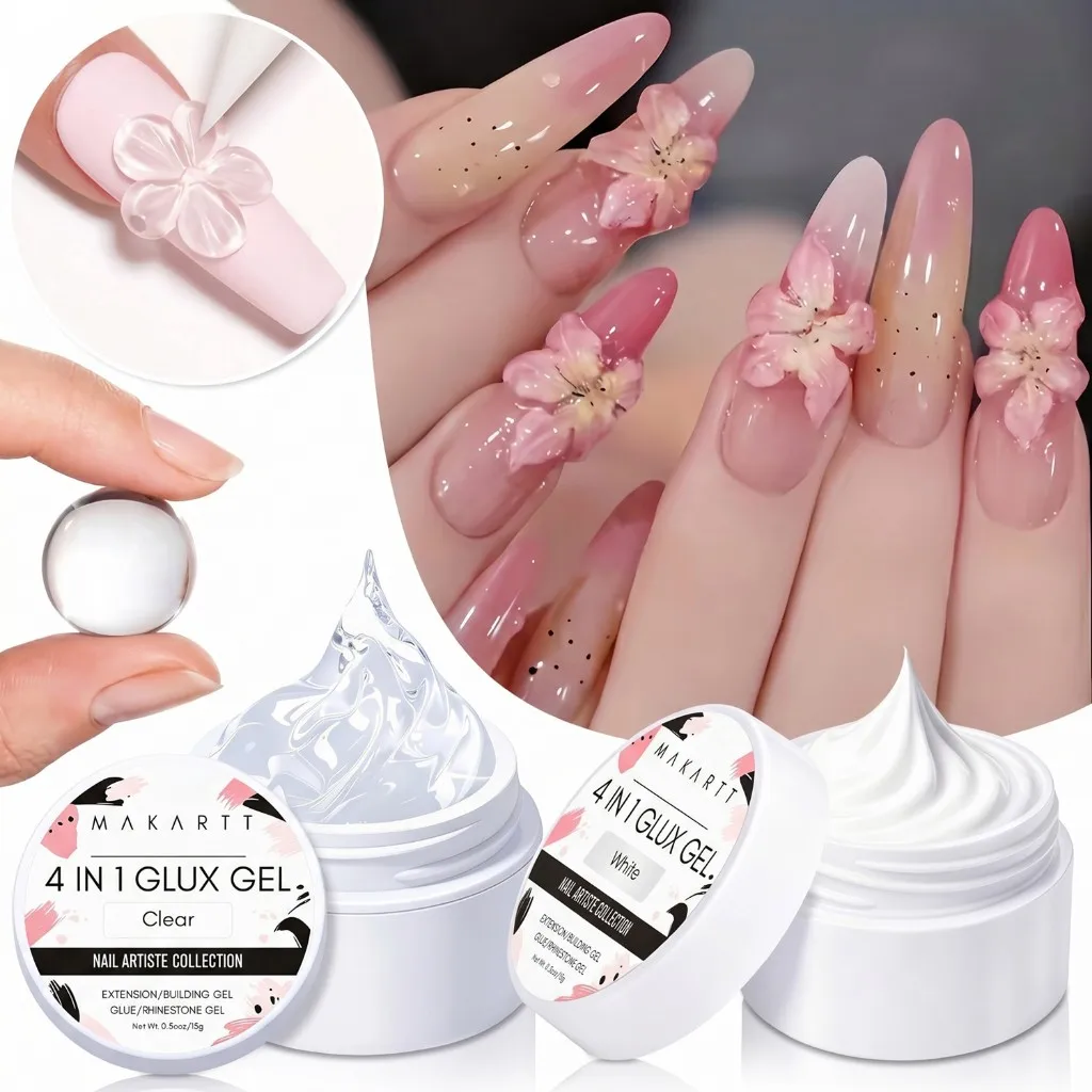Makartt 3D Gel Nail Art: 4-in-1 Solid Builder Nail Gel White Non-sticky Hands for Extension, 15ML UV Glue for Acrylic Tips
Makartt 3D Gel Nail Art: 4-in-1 Solid Builder Nail Gel White Non-sticky Hands for Extension, 15ML UV Glue for Acrylic Tips