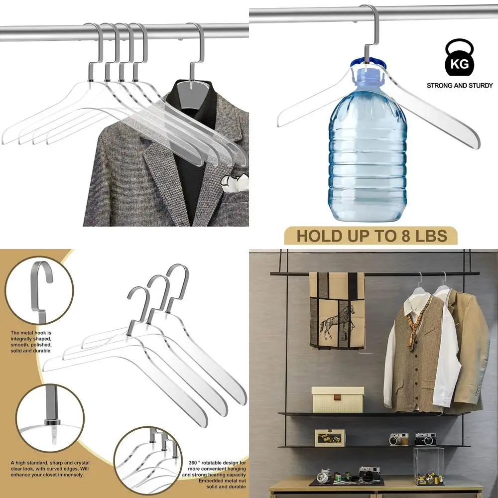 Stylish Matte Silver Coat Hangers with Silver Hooks - 5 Pack for Dress & Closet Organization
Stylish Matte Silver Coat Hangers with Silver Hooks - 5 Pack for Dress & Closet Organization