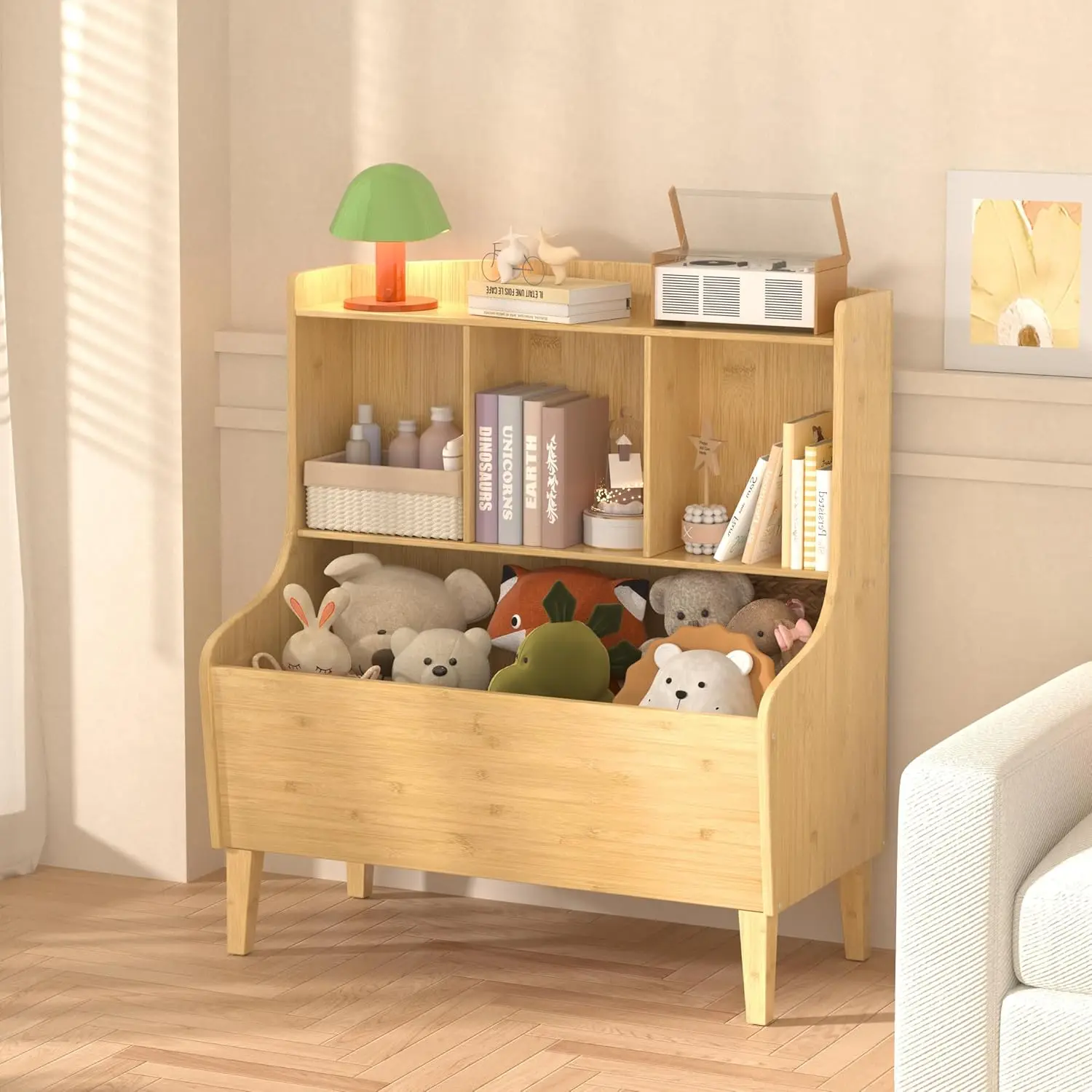 Kids Bookshelf & Toy Storage Organizer Bamboo Bookcase Children Room Playroom Bedroom Hallway Kindergarten Nature, Customized
Kids Bookshelf & Toy Storage Organizer Bamboo Bookcase Children Room Playroom Bedroom Hallway Kindergarten Nature, Customized
