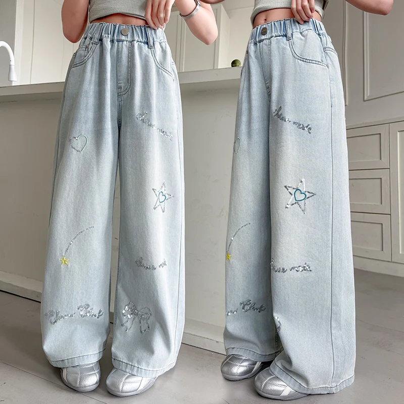 New Stylish Kids Child Relaxed Fit Star Print Jeans with Drawings for Teens Girl Casual Sequins Denim Pants 5 7 9 10 11 12 13 14
New Stylish Kids Child Relaxed Fit Star Print Jeans with Drawings for Teens Girl Casual Sequins Denim Pants 5 7 9 10 11 12 13 14