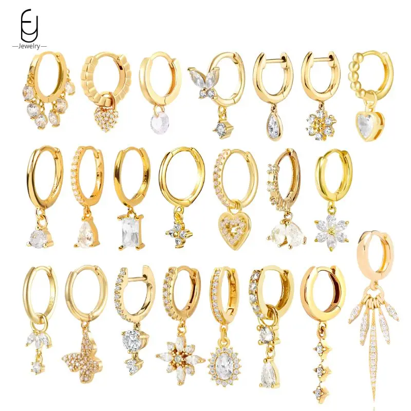 925 Sterling Silver Ear Needle White Crystal Gold Earrings for Women Luxury Water drop/Heart/Flower Pendant Earring Fine Jewelry
925 Sterling Silver Ear Needle White Crystal Gold Earrings for Women Luxury Water drop/Heart/Flower Pendant Earring Fine Jewelry