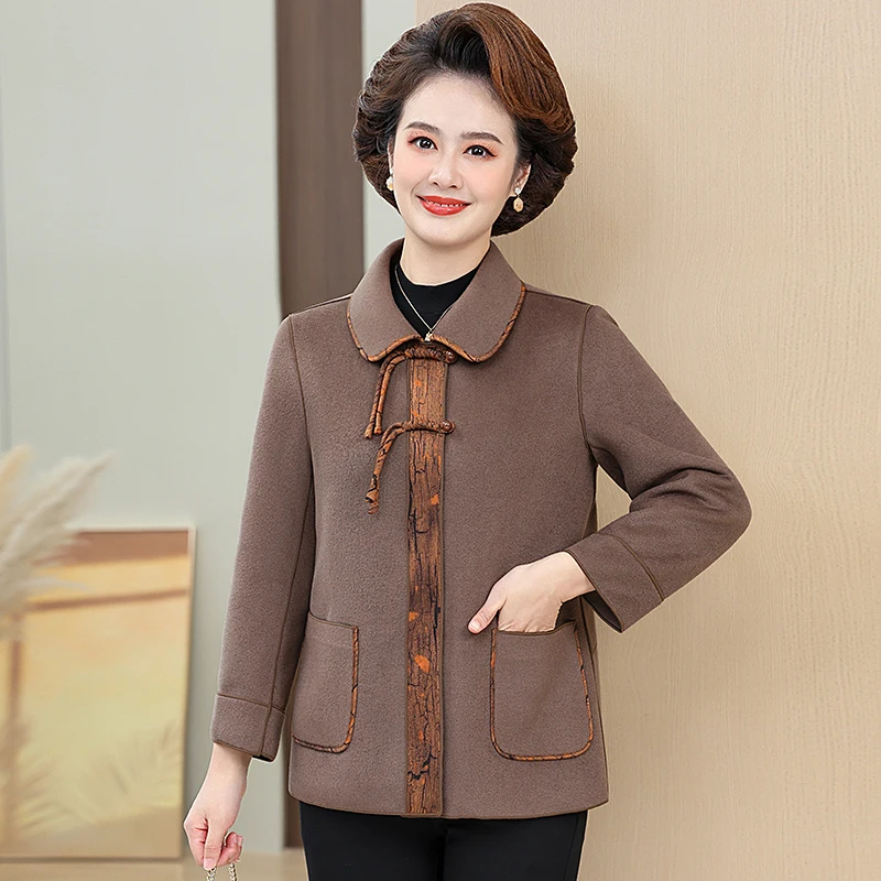 Новое китайское шерстяное пальто из двустороннего твида, женское, модное, свободного кроя, осенне-зимняя верхняя одежда для женщин среднего возраста и...
Новое китайское шерстяное пальто из двустороннего твида, женское, модное, свободного кроя, осенне-зимняя верхняя одежда для женщин среднего возраста и...