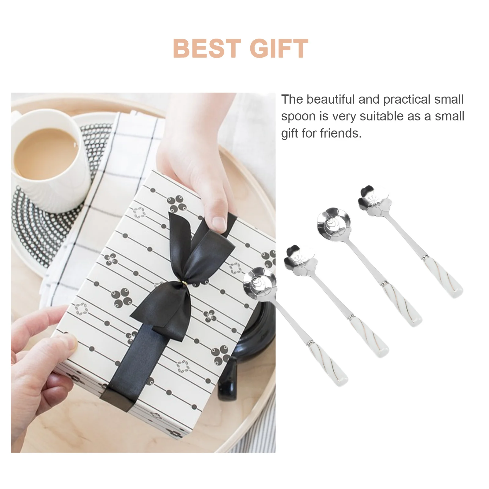 4Pcs Ceramic Handle Stainless Steel Coffee Spoons Flower Design Mixing Dessert Cake Scoop Household Spoon
4Pcs Ceramic Handle Stainless Steel Coffee Spoons Flower Design Mixing Dessert Cake Scoop Household Spoon