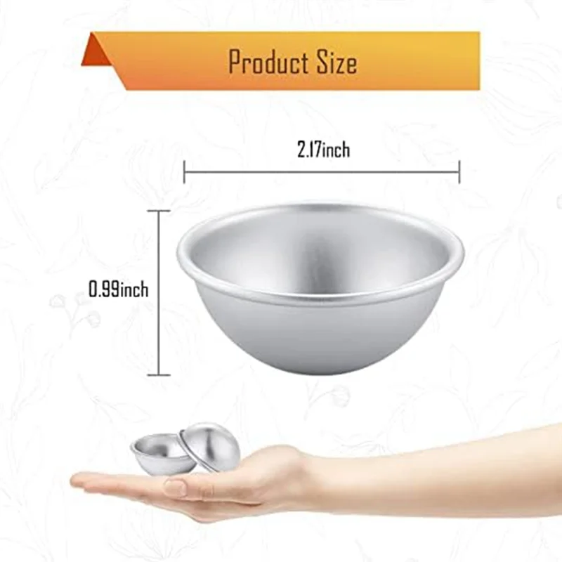 20 Pieces 10 Set DIY Metal Bath Ball Mold for Crafting DIY Making Supplies 5.5X2.5cm
20 Pieces 10 Set DIY Metal Bath Ball Mold for Crafting DIY Making Supplies 5.5X2.5cm