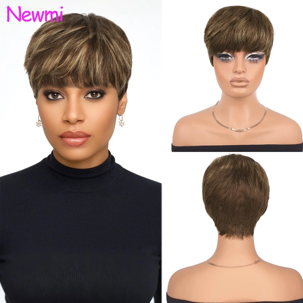 Новый парик Newmi P4/27 Ombre, короткая стрижка пикси, из 100% натуральных бразильских волос 12A, с челкой, полностью машинной работы
Новый парик Newmi P4/27 Ombre, короткая стрижка пикси, из 100% натуральных бразильских волос 12A, с челкой, полностью машинной работы