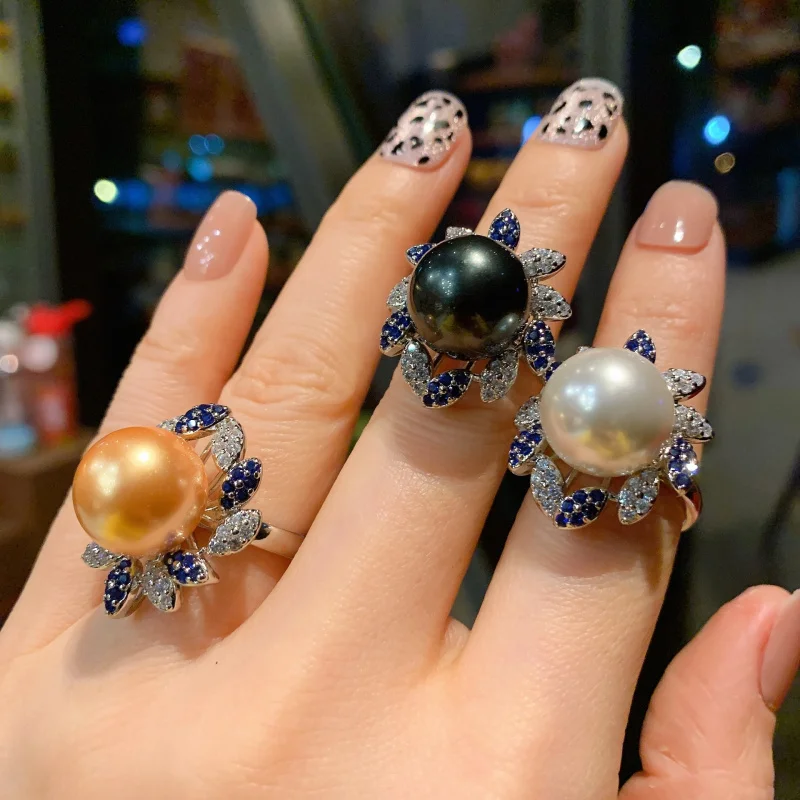 Australian Mother-of-Pearl Pearl Ring for Women, European and American Style, Micro-Paved Blue Sapphire, Adjustable Ring
Australian Mother-of-Pearl Pearl Ring for Women, European and American Style, Micro-Paved Blue Sapphire, Adjustable Ring