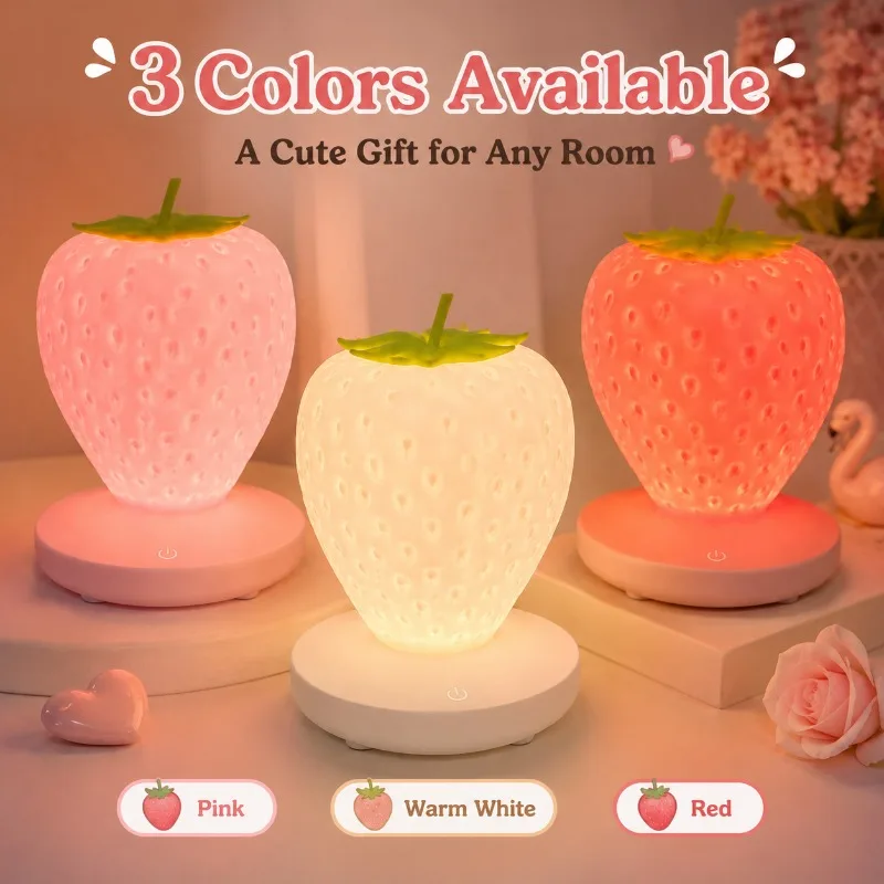 Strawberry USB Charging Touch Sensing Night Light Novelty LED Bedroom Bedlight Creative Silicone Special Atmosphere Light
Strawberry USB Charging Touch Sensing Night Light Novelty LED Bedroom Bedlight Creative Silicone Special Atmosphere Light