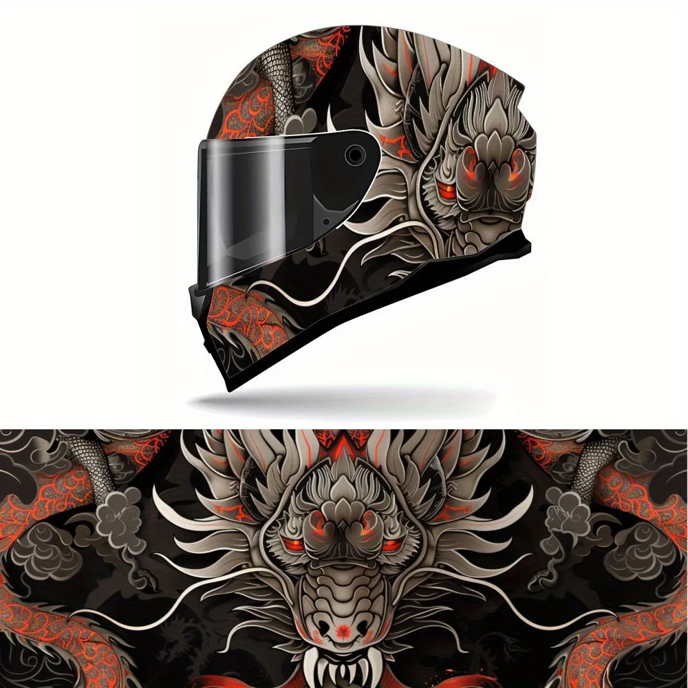 Mythical Black and Red Dragon Design Motorcycle Helmet Vinyl Wraps Decal, Self-adhesive Waterproof Helmet Decoration, DIY Graffi
Mythical Black and Red Dragon Design Motorcycle Helmet Vinyl Wraps Decal, Self-adhesive Waterproof Helmet Decoration, DIY Graffi