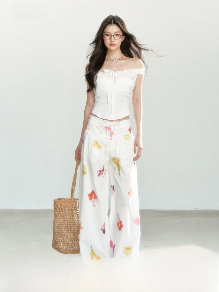 7Shiftin Original Design Summer New White Drawstring Drapey Wide Leg Casual Pants Women's Loose Fit Natural Waist Trousers
7Shiftin Original Design Summer New White Drawstring Drapey Wide Leg Casual Pants Women's Loose Fit Natural Waist Trousers