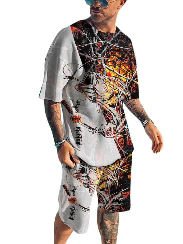 Summer Men's T-Shirt Set Fashion Beautiful Carp Fishing Tee/Shorts/Suit 3D Printed Man Hip Hop Streetwear Clothes 
Summer Men's T-Shirt Set Fashion Beautiful Carp Fishing Tee/Shorts/Suit 3D Printed Man Hip Hop Streetwear Clothes