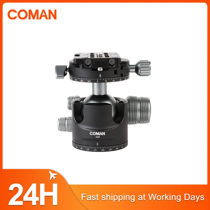 COMAN A40 Panorama Ballhead Mount Adapter Tripod Ball Head With 1/4" Arca Quick Release Plate For Video Camera Dslr Cameras DV
COMAN A40 Panorama Ballhead Mount Adapter Tripod Ball Head With 1/4" Arca Quick Release Plate For Video Camera Dslr Cameras DV