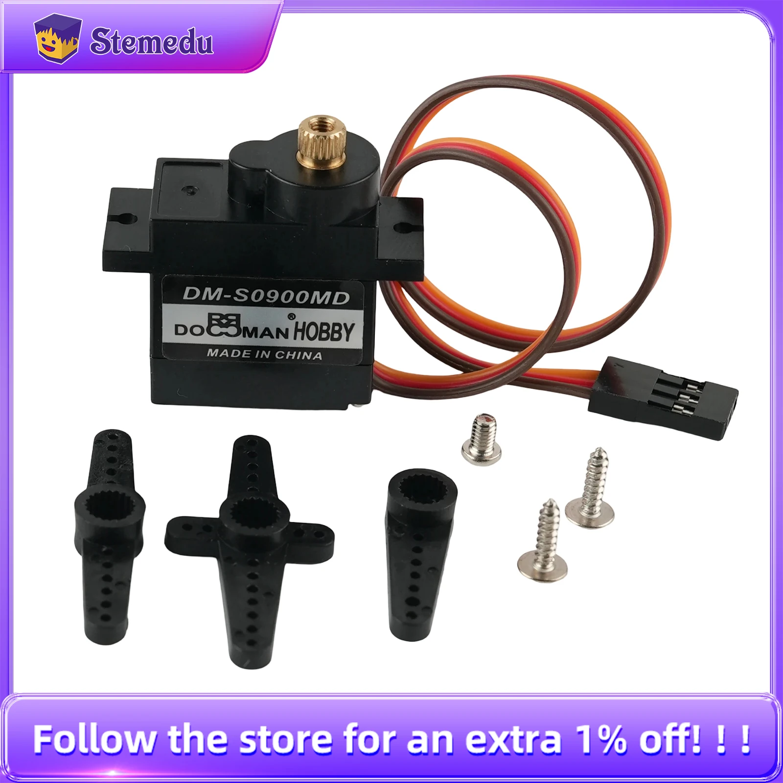 9g Ultralight DM-S0090MD Micro Digital Servo Motor 1.6kg Torque 270/180 Degrees Metal Gear Mini Servos Model Toys DIY Accessory
9g Ultralight DM-S0090MD Micro Digital Servo Motor 1.6kg Torque 270/180 Degrees Metal Gear Mini Servos Model Toys DIY Accessory