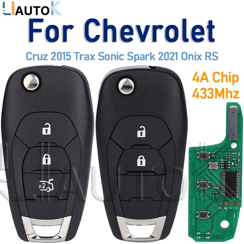 Smart Remote Car Key For Chevrolet Cruz 2015 Trax Sonic Spark 2021 Onix RS Auto Remote Key Control 433.92FSK 4A Chip 2/3 Buttons
Smart Remote Car Key For Chevrolet Cruz 2015 Trax Sonic Spark 2021 Onix RS Auto Remote Key Control 433.92FSK 4A Chip 2/3 Buttons