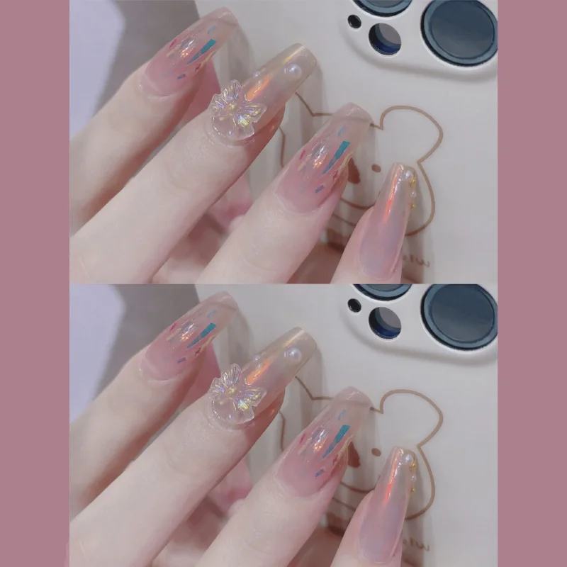Pink Gold Crystal Nail Art Full Cover Artificial Fake Nails Seamless Removable False Nails Long Ballerina Press on Nails Set
Pink Gold Crystal Nail Art Full Cover Artificial Fake Nails Seamless Removable False Nails Long Ballerina Press on Nails Set